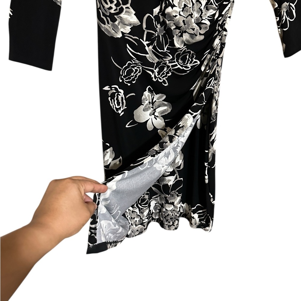 NWT Lauren Ralph Lauren Elegant Long Sleeve
Black and White Floral Dress Size 6 - Picture 8 of 14